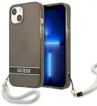 Guess GUHCP13SHTSGSK Hardcase Translucent Stap Aizsargapvalks priek&scaron; iPhone 13 mini 5,4" / melns