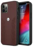 BMW BMHCP12MRSPPR Leather Curve Perforate Aizsargapvalks priek&scaron; iPhone 12 / 12 Pro 6,1" / sarkans