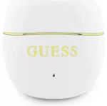 Guess Gold Line Glossy Classic Logo TWS Wireless Earphones White