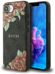 Case Guess 4G Flowers Print MagSafe Aizsargapvalks priek&scaron; iPhone 16e/17e / melns