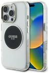 Case Guess IML Metal Colored Circle Classic Logo MagSafe Aizsargapvalks priek&scaron; iPhone 16 Pro / melns