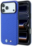BMW M Carbon Metal Logo MagSafe Aizsargapvalks priek&scaron; iPhone 18 Pro / 17 Pro / zils
