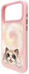 NIMMY case BIG EYED LYING RAGDOLL CAT compatible with MagSafe for IPHONE 18 Pro/17 Pro pink