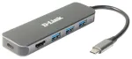 USB-C centras D-Link DUB-2333 5-in-1 su HDMI/USB-PD mažmeninei prekybai