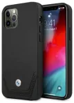 BMW BMHCP12MRSWPK Aizsargapvalks priek&scaron; iPhone 12 / 12 Pro 6,1" Leather Perforate / melns