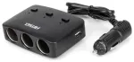 Triple extension socket charger 2x USB A ON/OFF button LED indicator 12/24V 100W 70cm AMIO-04363