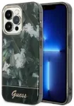 Guess GUHCP14LHGJGHA iPhone 14 Pro 6,1" žalias kietas dėklas &bdquo;Jungle Collection&ldquo;