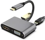 RoGer USB-C Multimediju adapteris HDMI 4K@30Hz / VGA 1080p / USB 3.0 / USB-C PD