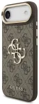 Guess PU Leather 4G Metal Logo Gold Frame Case Aizsargapvalks priek&scaron; iPhone Air / brūns
