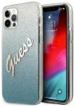 Guess GUHCP12MPCUGLSBL Glitter Gradient Script Aizsargapvalks priek&scaron; iPhone 12/12 Pro 6,1" / zils