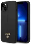 Guess GUHCP14MSLTGK Silicone Triangle Hardcase Aizsargapvalks priek&scaron; iPhone 14 Plus / 15 Plus 6.7" / melns