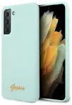 Guess GUHCS21MLSLMGLB Hardcase Silicone Script Metal Logo Aizsargapvalks priek&scaron; S21+ G996 / zils