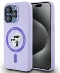 Karl Lagerfeld KLHMP15LSCMKCRHU Silicone Karl&Choupette Heads Aizsargapvalks priek&scaron; iPhone 15 Pro 6.1" / violets