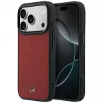 Mercedes Leather Mesh with Bow Line telefono dėklas su MagSafe palaikymu iPhone 18 Pro Max | iPhone 17 Pro Max raudonas