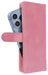 Universal book case COMMON size S for IPHONE 12 / 13 / SAMSUNG S6 / A5 2016 / XCOVER 4 / S22 / HUAWEI P8 2017 pink