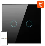 Smart Light Switch WiFi Avatto TS02-EU-B2 2 way (black)
