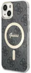 Guess GUHMP14SH4STK Hardcase 4G MagSafe Aizsargapvalks priek&scaron; iPhone 14 / 15 / 13 6.1" / melns