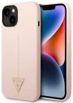 Guess GUHCP14MSLTGP Silicone Triangle Hardcase Aizsargapvalks priek&scaron; iPhone 14 Plus/15 Plus 6.7" / rozā
