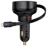 Baseus Enjoyment Pro 55W USB-A Auto lādētājs ar ievietojamu Lightning kabeli / melna
