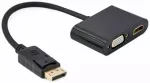 Gembird A-DPM-HDMIFVGAF-01 Adapteris DisplayPort Male to HDMI Female + VGA Female / melns