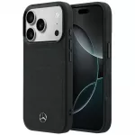 Mercedes Leather Mesh with Bow Line telefono dėklas su MagSafe palaikymu iPhone 18 Pro | iPhone 17 Pro juodas