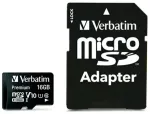 Verbatim 16GB microSDHC Card V10 + Adapter black 44082