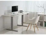 Ra&scaron;omasis stalas Equip ERGO elektrinis su reguliuojamu rėmu pilkas DualMoto
