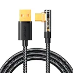 Joyroom spēļu kabelis Type-C (Leņķveida) - USB (Taisns) kabelis 3A, 480mb/s, 1.2m, Black (S-UC027A6)