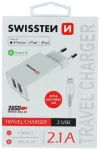 Swissten Smart IC Tīkla Lādētājs 2x USB 2.1A Ar Lightning MFI vadu 1.2 m