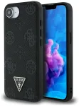 Guess Grained Hot Stamp Peony Triangle Logo MagSafe Aizsargapvalks priek&scaron; iPhone 16e / 17e / melns