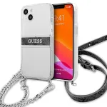 Guess GUHCP13SKC4GBSI Aizsargapvalks priek&scaron; iPhone 13 mini 5,4" transparent hardcase 4G grey strap silver chain