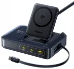 Baseus Nomos NH21 Qi2 160W 5-in-1 Bezvadu lādētājs ar sarullējamu kabeli / melna