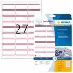 HERMA Tekstilės/vardų etiketės A4 63,5x29,6mm White/Red 540 vnt.