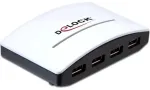 Delock USB 3.0 I&scaron;orinis 4 prievadų &scaron;akotuvas su maitinimo bloku