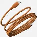 Energea Helix 60 duomenų perdavimo ir įkrovimo laidas | USB-C į USB-C | 60W | 1.5m | oranžinis