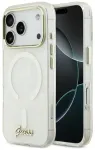 Guess IML Shell Script dėklas su MagSafe palaikymu telefonui iPhone 17 Pro Max baltas