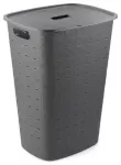 Skalbinių dėžė Softex 56L 42x31,6x60cm tamsiai pilka