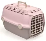 Transportavimo narvas &bdquo;Horizon 1&ldquo; su plastikinėmis durelėmis, 48x32x30cm, rožinis/pilkas