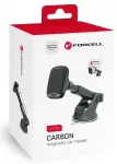 Forcell F-Grip Carbon magnetinis automobilinis telefono laikiklis su prisiurbtuku juodas
