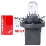 Halogen bulbs T5 B8.5D 12V 8.5W BAX1.2W white 10pcs