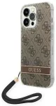 Guess GUOHCP14LH4STW iPhone 14 Pro 6,1" ruda|brown kietas dėklas 4G Print Strap