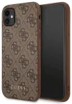 Guess GUHCN61G4GFBR Hardcase 4G Metal Gold Logo Aizsargapvalks priek&scaron; iPhone 11 6,1" / brūns