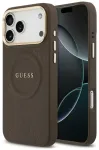 Case Guess Peony Hot Stamp MagSafe for    iPhone 18 Pro Max / 17 Pro Max brown