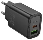 HOCO N61 kelioninis įkroviklis | 20W | PD, QC | USB-A, USB-C | juodas