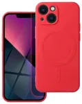 Silicone Mag telefono dėklas su MagSafe palaikymu iPhone 13 mini raudonas