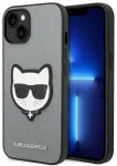 Karl Lagerfeld KLHCP14MSAPCHG iPhone 14 Plus 6,7" kietas dėklas sidabrinis Saffiano Choupette Head Patch