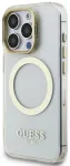 Guess IML Gold Outline Stand Camera Frame MagSafe Case Aizsargapvalks priek&scaron; Apple iPhone 15 Pro