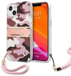 Guess GUHCP13SKCABPI Camo Strap Collection Aizsargapvalks priek&scaron; iPhone 13 mini 5,4" / rozā