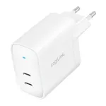 Logilink elektros lizdo adapteris, 2x USB-C, GaN, 40W