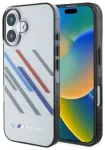 Dėklas BMW BMHCP16M23HTRAG iPhone 16 Plus 6.7" pilkas kietas Motosport IML Random Stripes